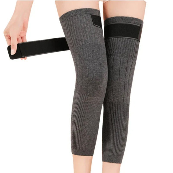 2 PCS  Cashmere Wool Knee Pads Brace Leg Warmer with Strap Adjustable for Men & Women